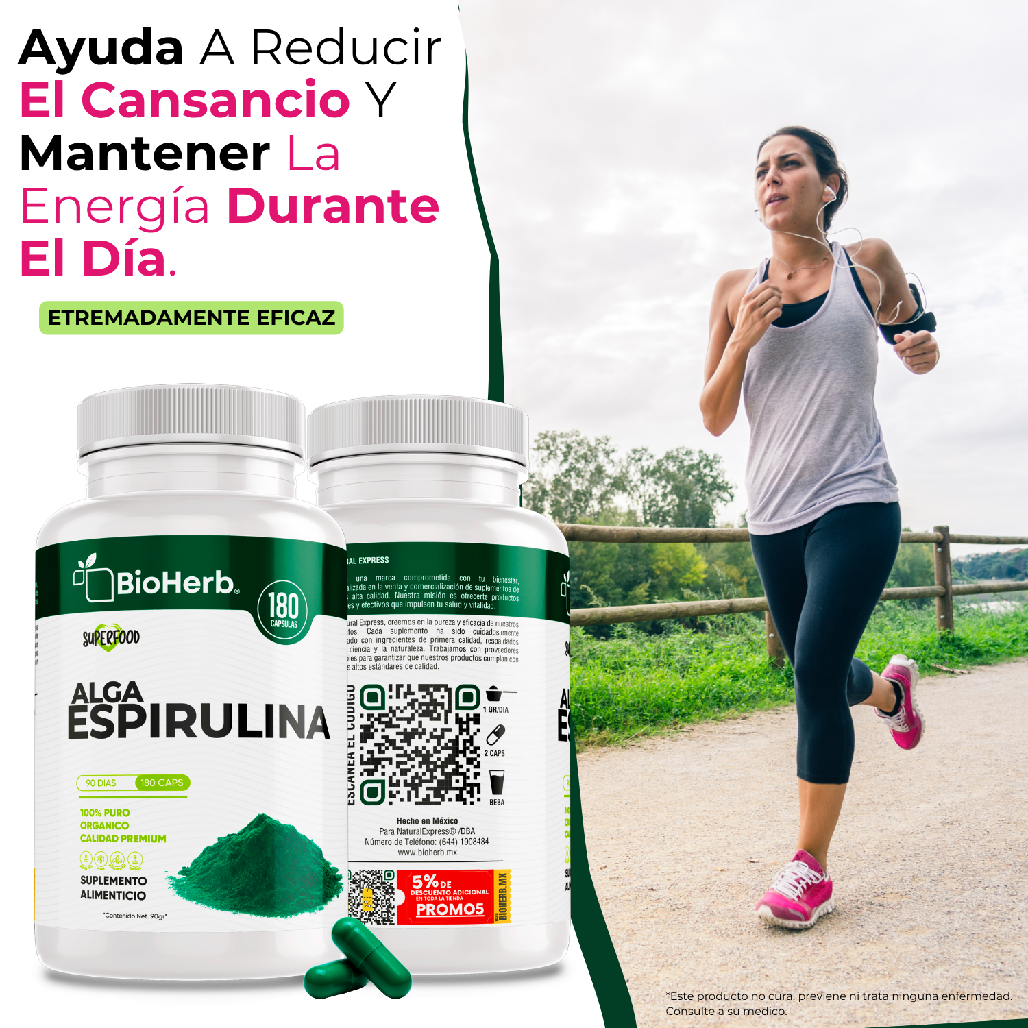 BioHerb® Espirulina Orgánica 100% Pura
