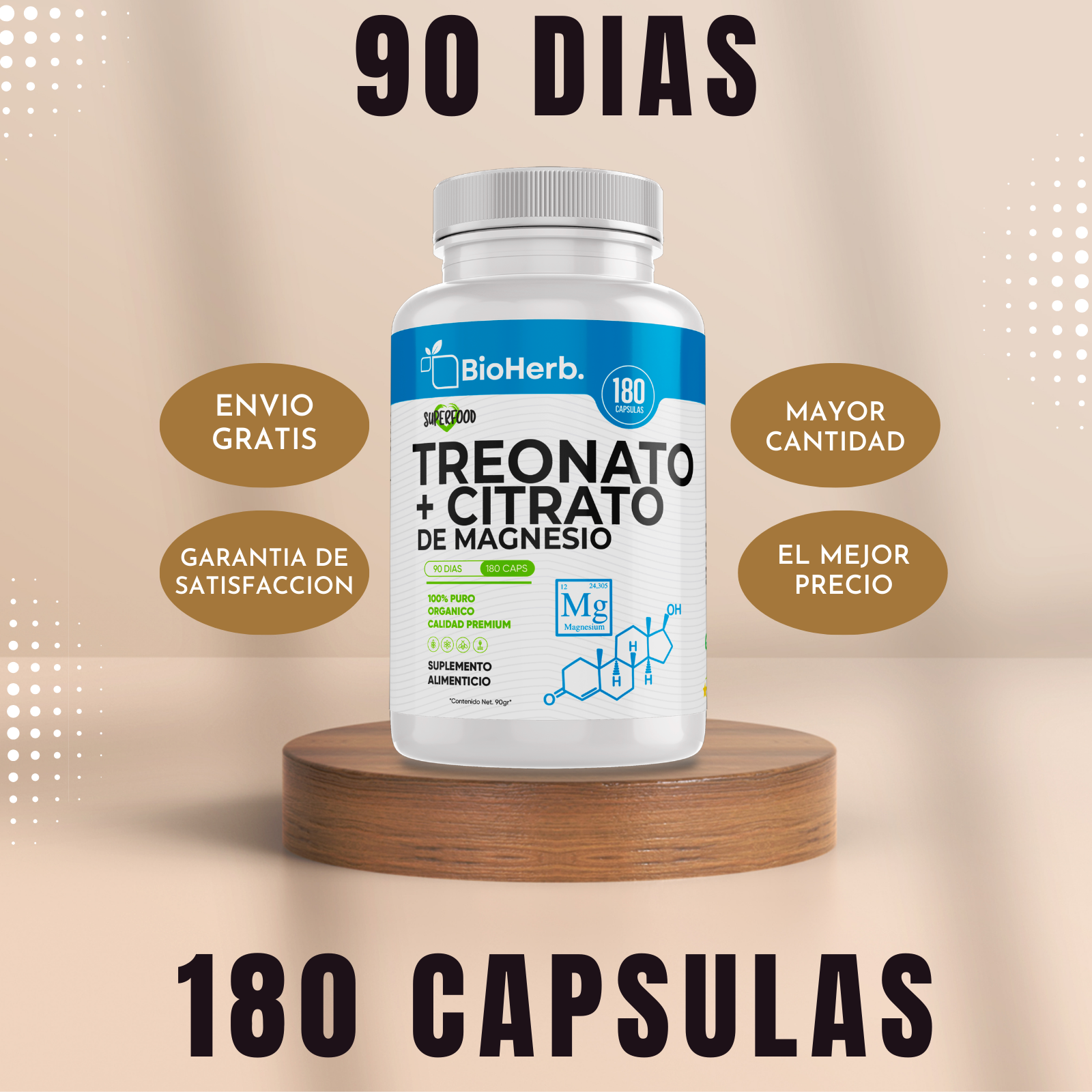 BioHerb® Treonato de Magnesio + Citrato de Magnesio