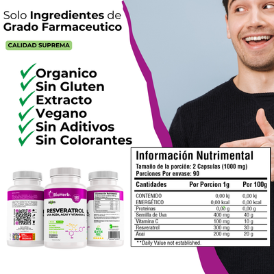 BioHerb® Resveratrol + Uva Roja + Vitamina C