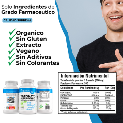 BioHerb® Treonato de Magnesio + Citrato de Magnesio