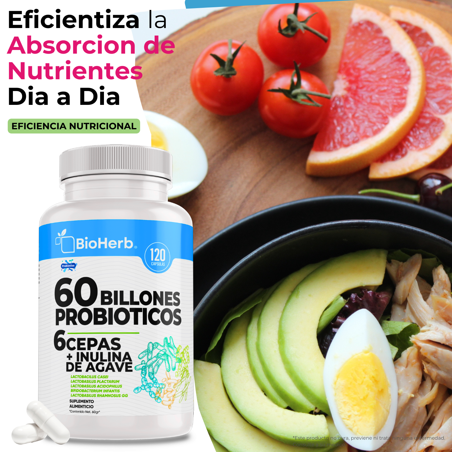 BioHerb® 60 Billones De Probioticos + Inulina De Agave