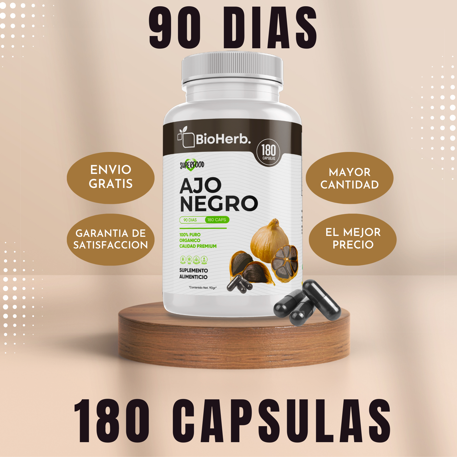 BioHerb® Ajo Negro 100% Puro