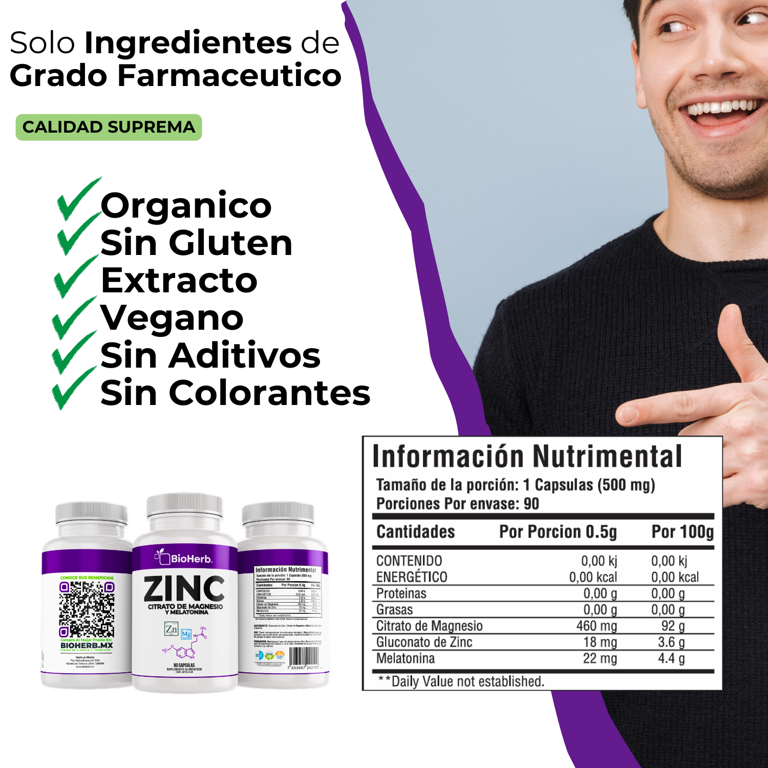 BioHerb® Zinc + Magnesio con Melatonina