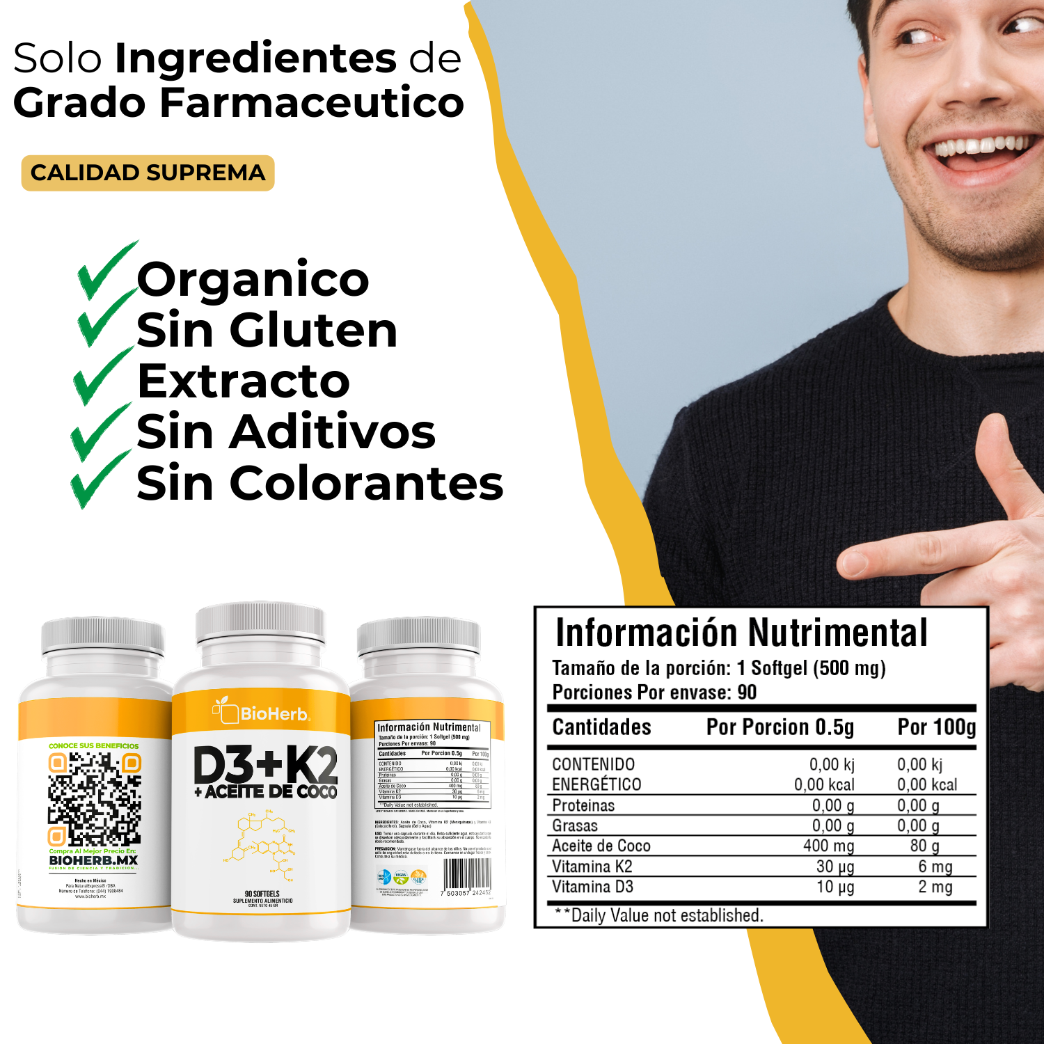 BioHerb® Vitamina D3 + K2 (MK-7)