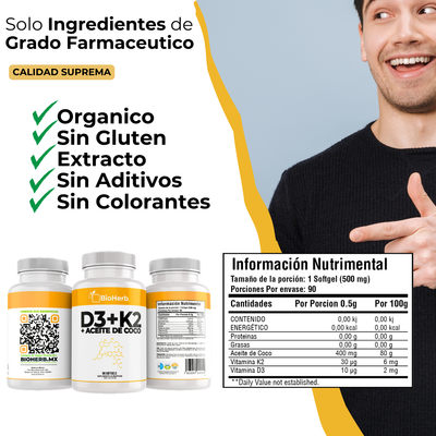 BioHerb® Vitamina D3 + K2 (MK-7)
