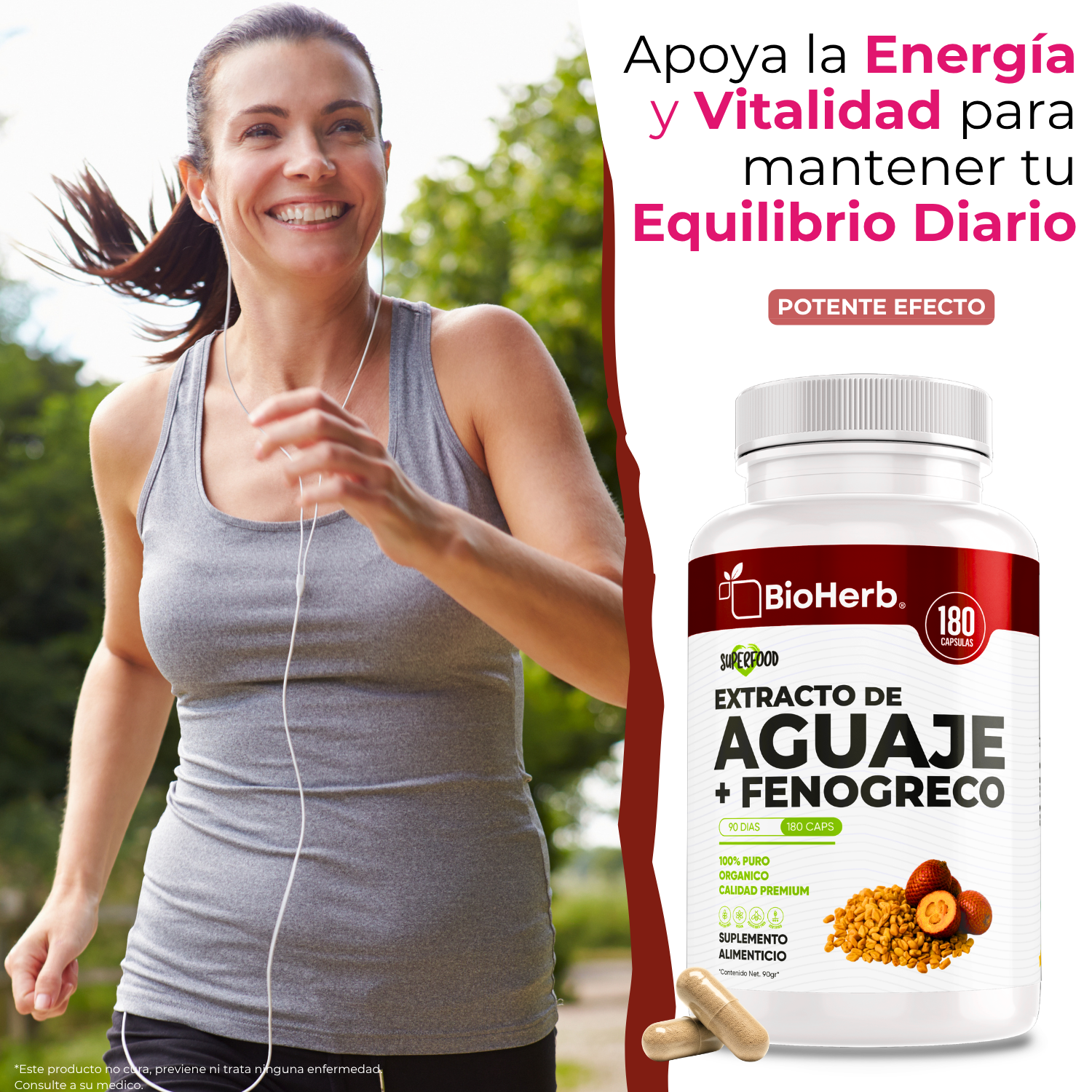 BioHerb® | Aguaje + Fenogreco | Fórmula Herbal Premium con Ingredientes de Origen Natural | 180 Cápsulas