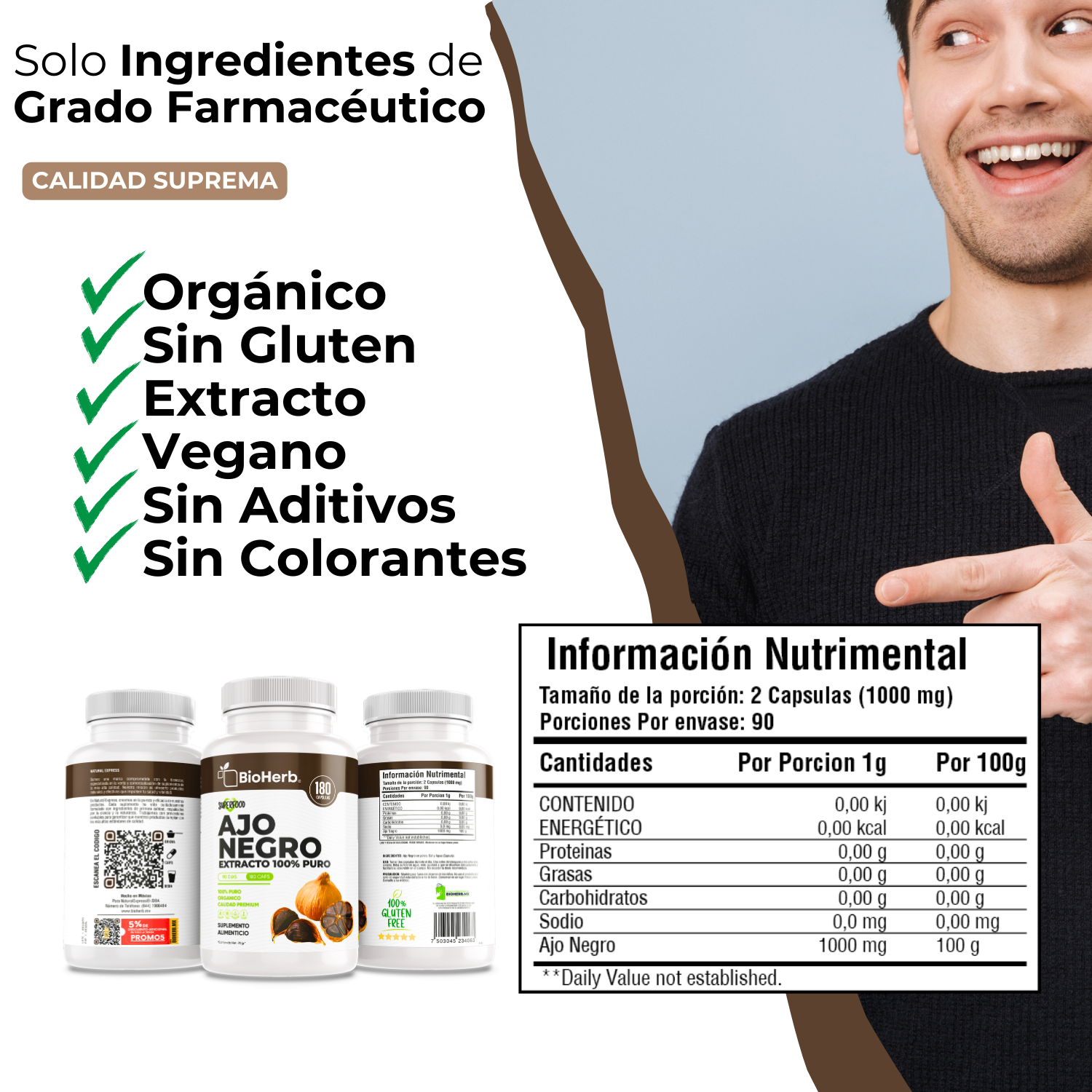 BioHerb® Ajo Negro 100% Puro