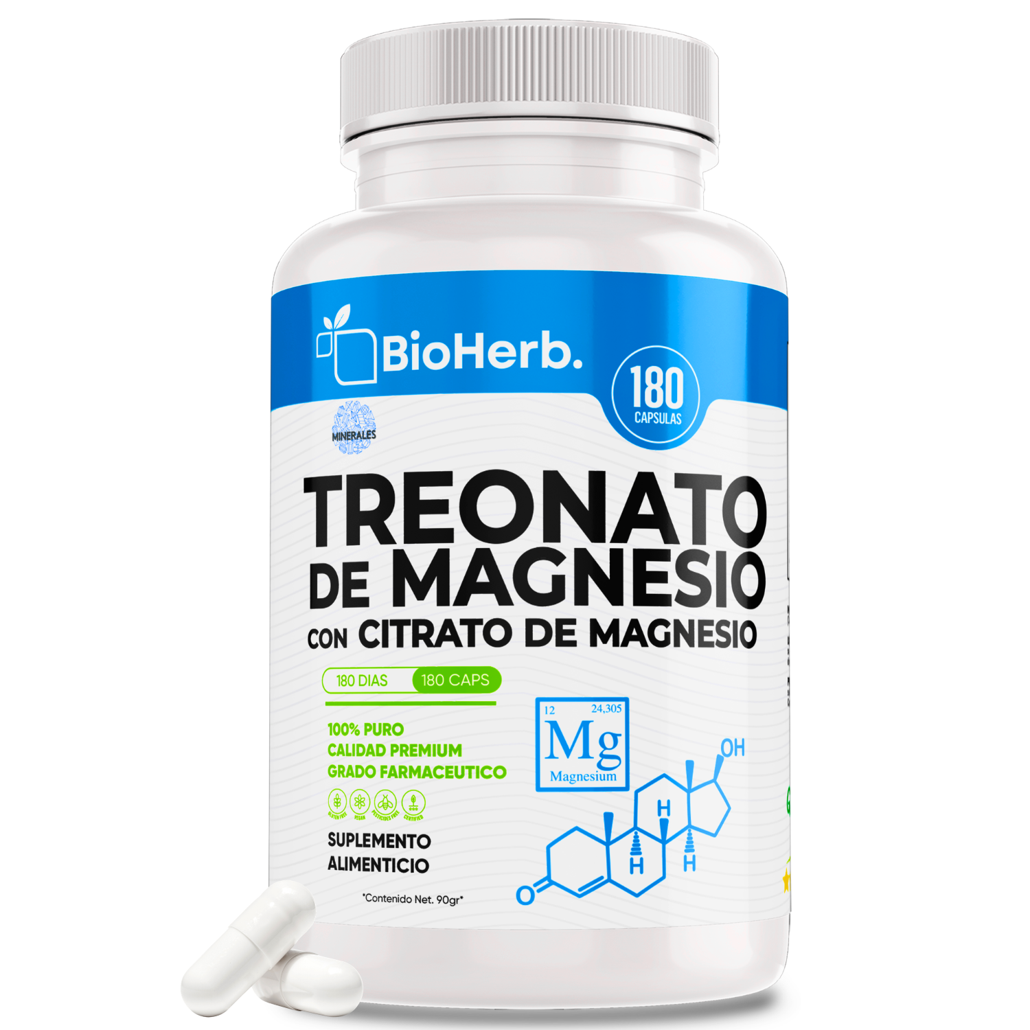 BioHerb® Treonato de Magnesio + Citrato de Magnesio