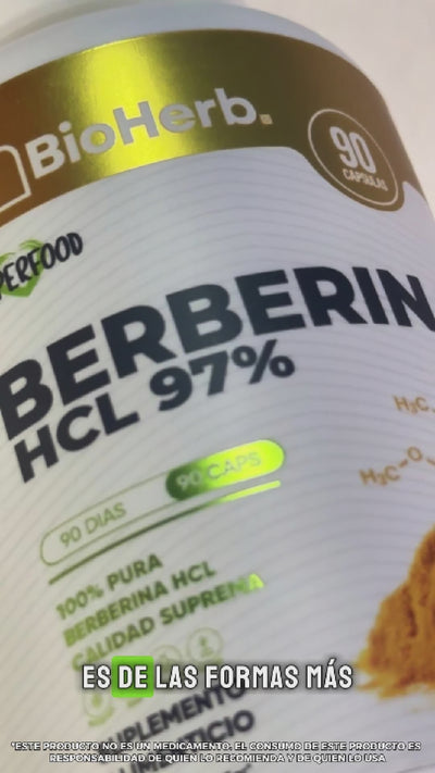BioHerb® Berberina HCL Al 97% |  Soporte Diario Azúcar y Metabolismo